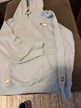 GOAT LIGHT BLUE  HOODED SWEATSHIRT  BOYS MEDIUM